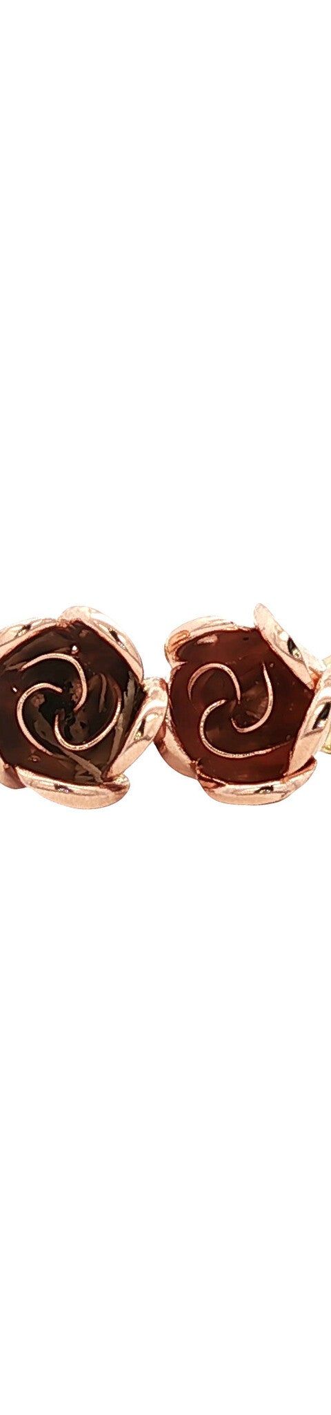 Vintage 14K Two Tone Gold Rose Stud Earrings